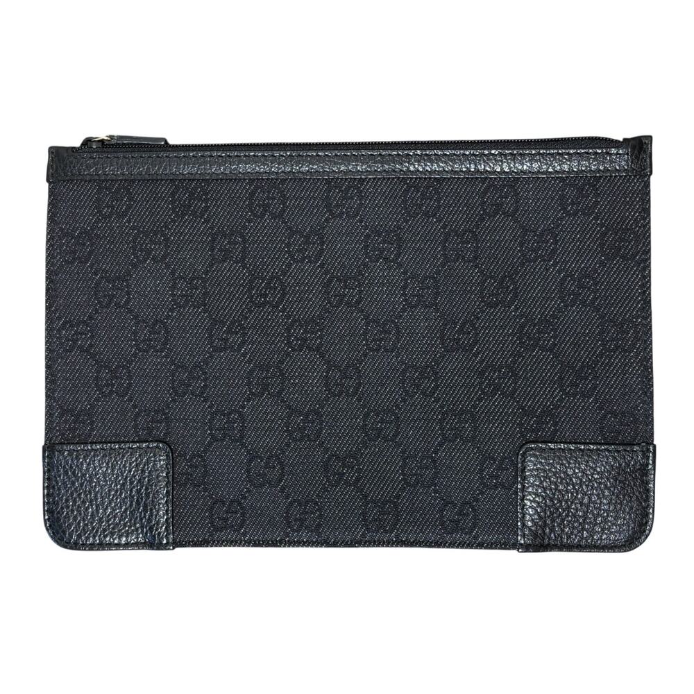 Gucci Vintage Monogram Zip Pouch Black - Picture 2 of 6